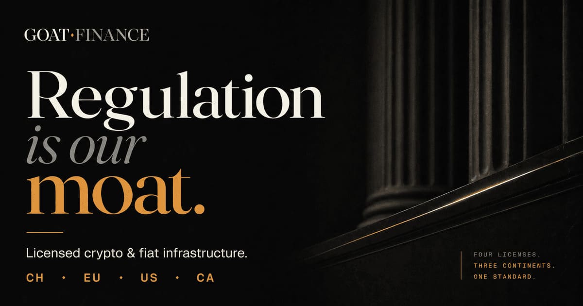 GOAT Finance — Regulation is our moat